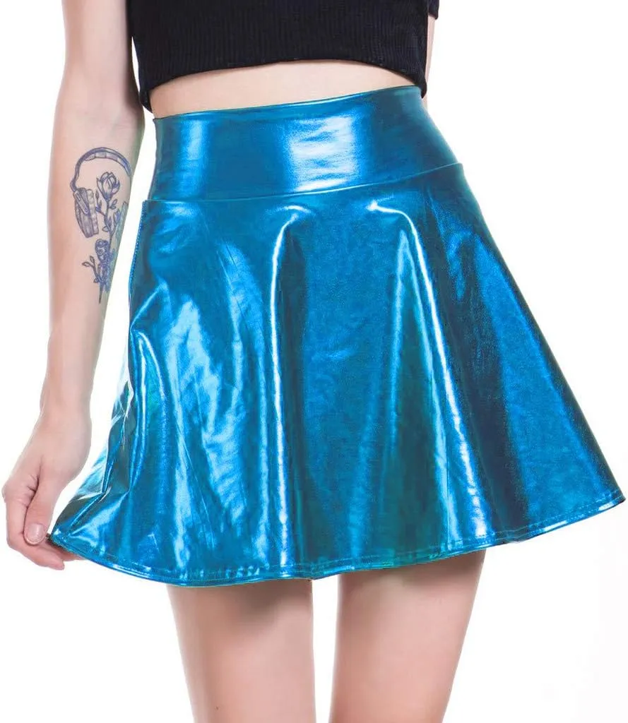 Skirt for Women Women's Casual Fashion Shiny Flared Pleated A-Line Mini Skirt Summer Skirts for Women 2024