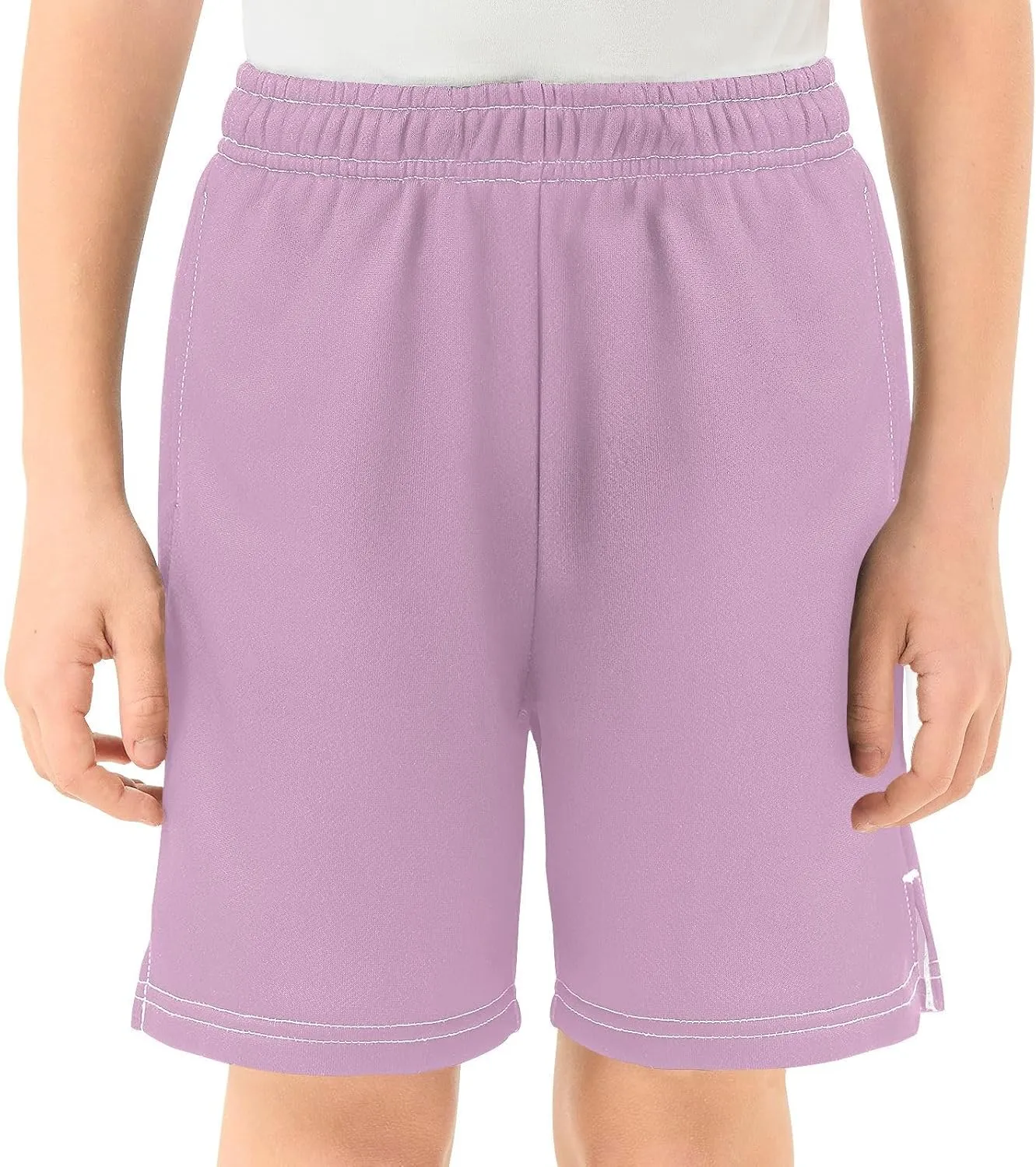 Solid Color Boys Athletic Shorts Lightweight Kids Active Basketball Shorts with Pockets