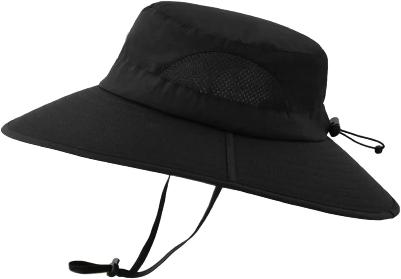 Solid Colors Cotton Bucket Hats with String Mesh Breathable Wide Brim Sun Hats Travel Hiking Fisherman Cap