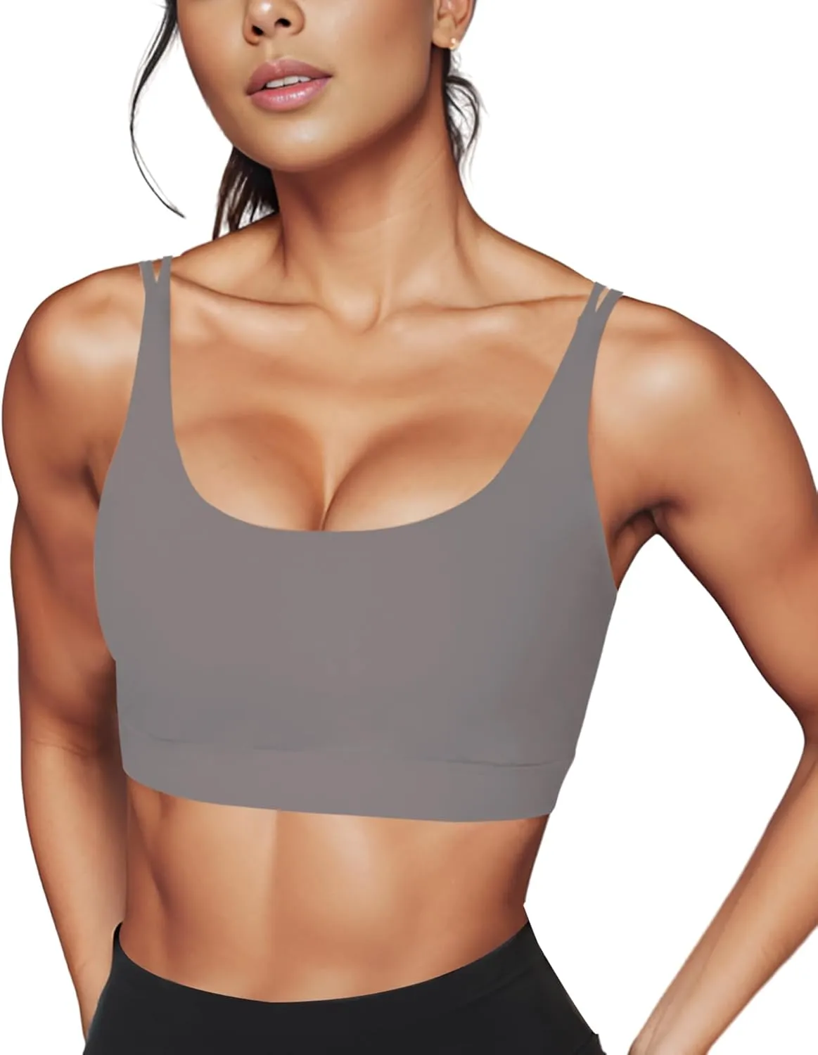 Sports Bra, Seamless Yoga Bra with Removable Cups High Impact, Sexy Backless Quick Dry Workout Bra