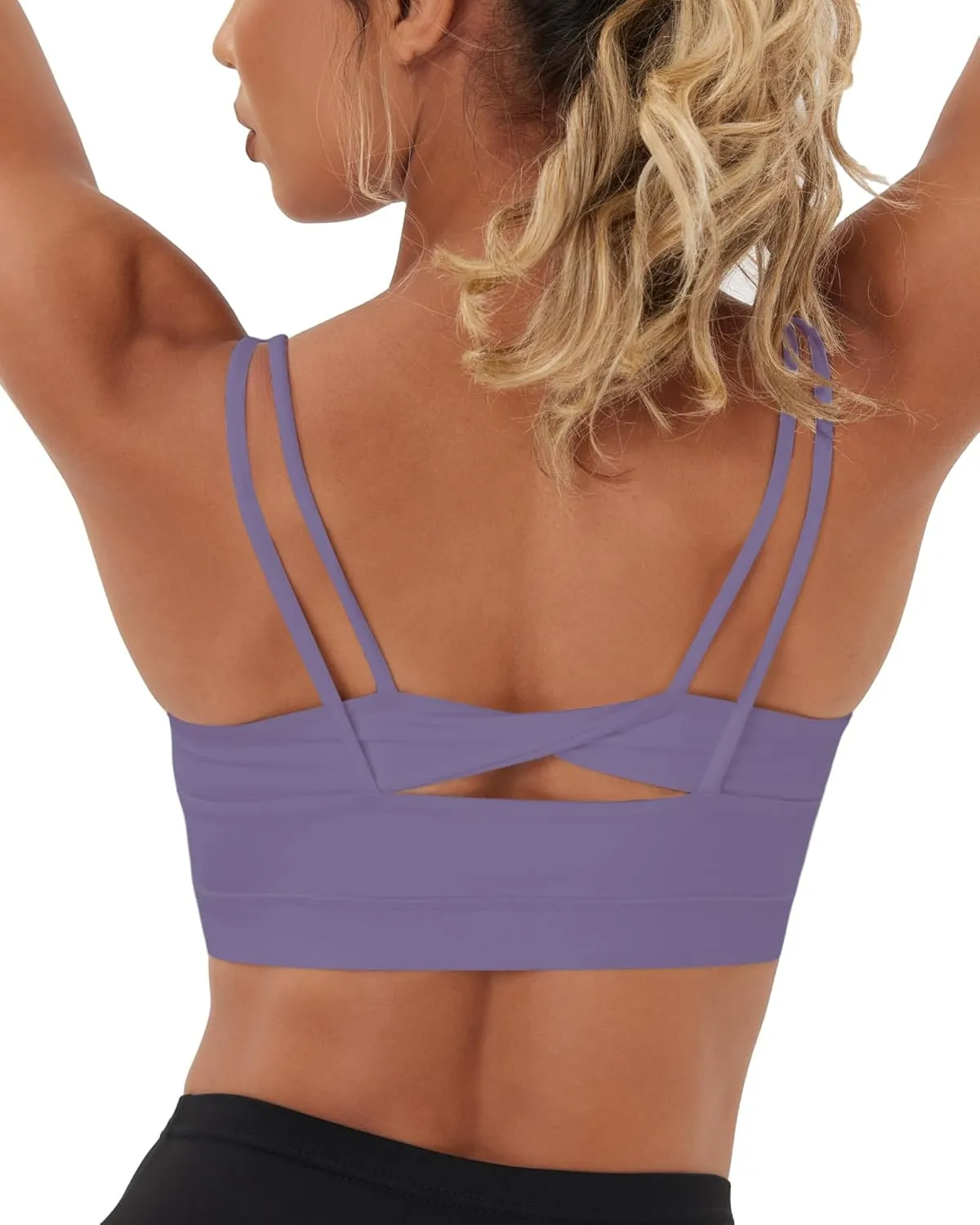 Sports Bra, Seamless Yoga Bra with Removable Cups High Impact, Sexy Backless Quick Dry Workout Bra