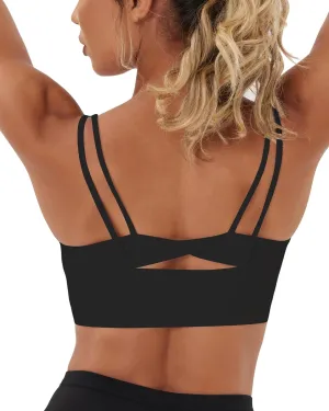 Sports Bra, Seamless Yoga Bra with Removable Cups High Impact, Sexy Backless Quick Dry Workout Bra