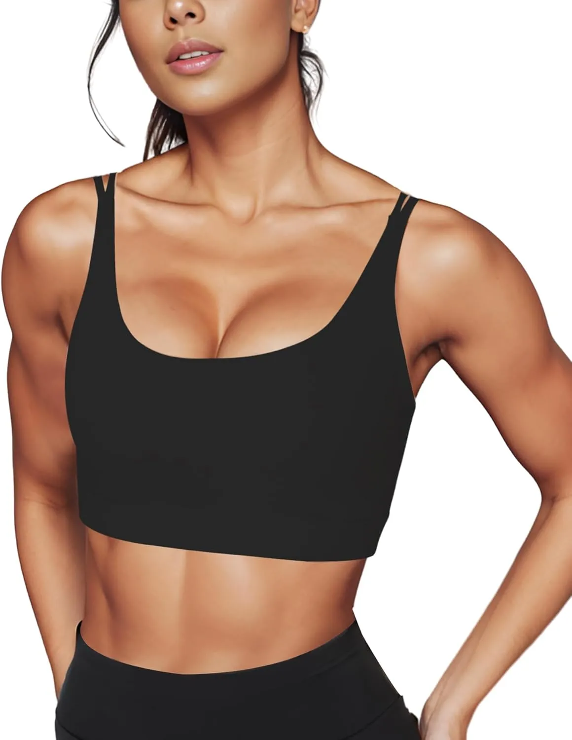 Sports Bra, Seamless Yoga Bra with Removable Cups High Impact, Sexy Backless Quick Dry Workout Bra