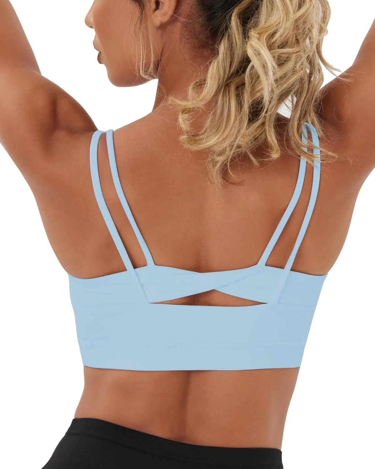 Sports Bra, Seamless Yoga Bra with Removable Cups High Impact, Sexy Backless Quick Dry Workout Bra