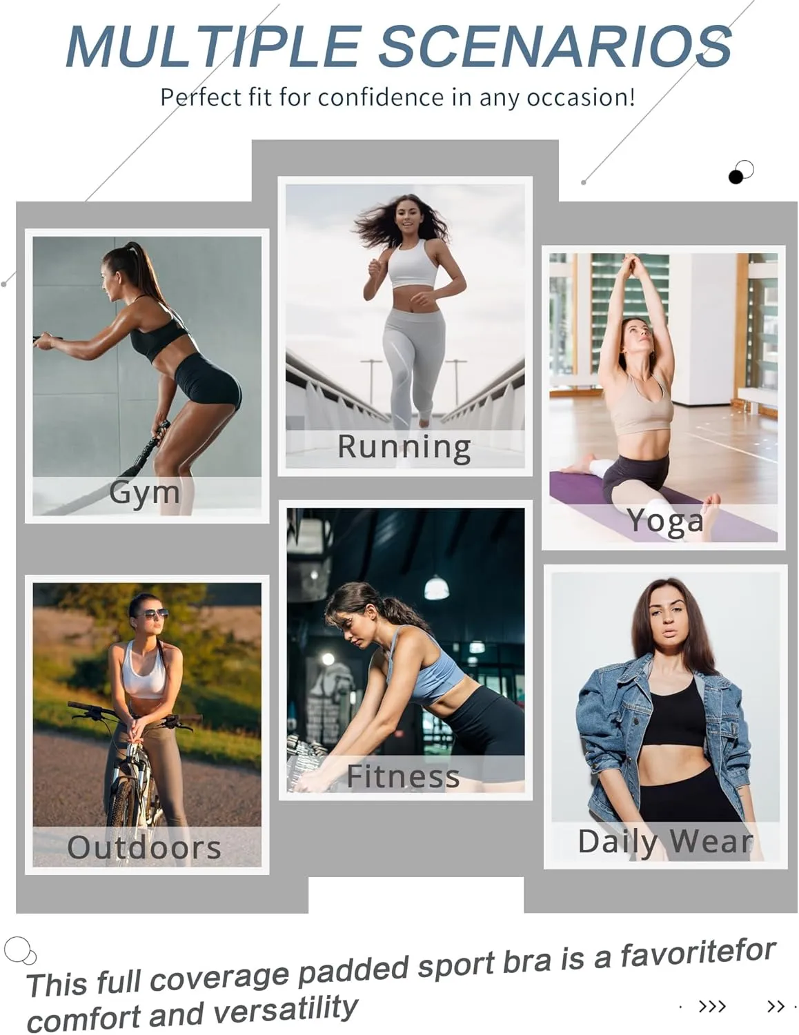 Sports Bra, Seamless Yoga Bra with Removable Cups High Impact, Sexy Backless Quick Dry Workout Bra