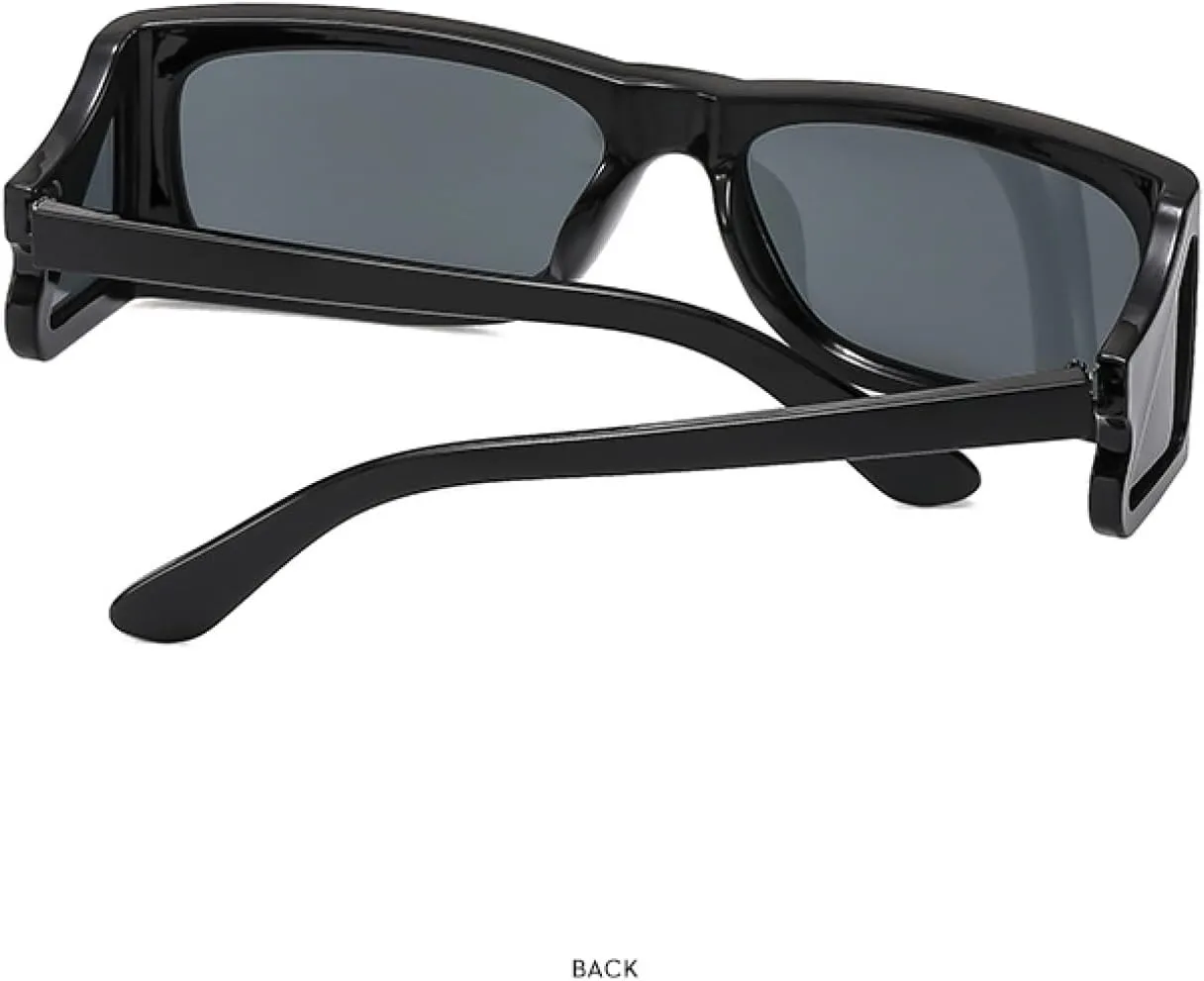 Steampunk Rectangle Sunglasses for Men Luxury Small Frame Uv400 Fashion
