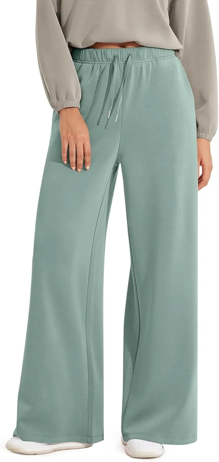 Straight Leg Sweatpants for Women Baggy Joggers Wide Leg High Waisted Jogger Pants Pull on Lounge Pants with Pockets