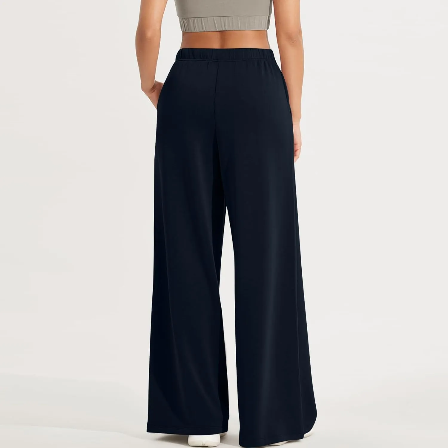 Straight Leg Sweatpants for Women Baggy Joggers Wide Leg High Waisted Jogger Pants Pull on Lounge Pants with Pockets