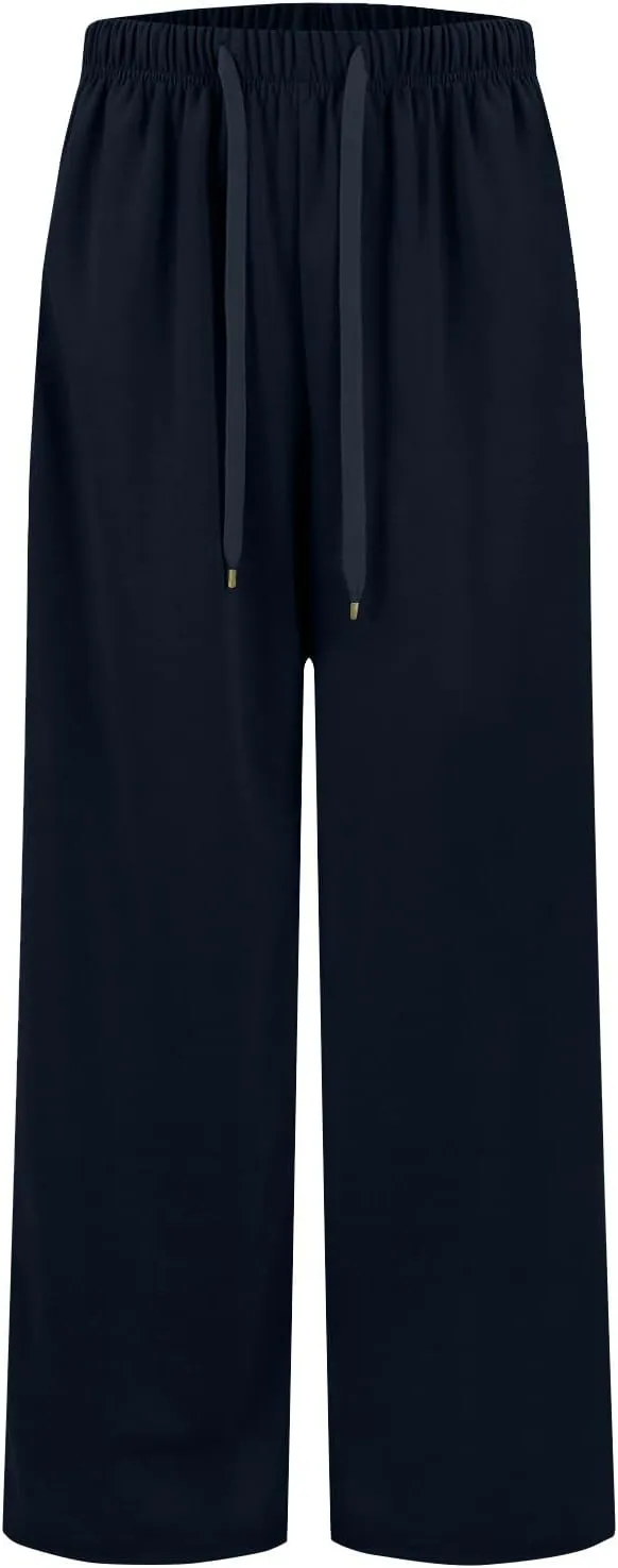 Straight Leg Sweatpants for Women Baggy Joggers Wide Leg High Waisted Jogger Pants Pull on Lounge Pants with Pockets
