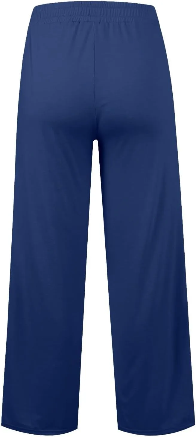Straight Leg Sweatpants for Women Baggy Joggers Wide Leg High Waisted Lounge Jogger Pants Pull on Pants with Pockets