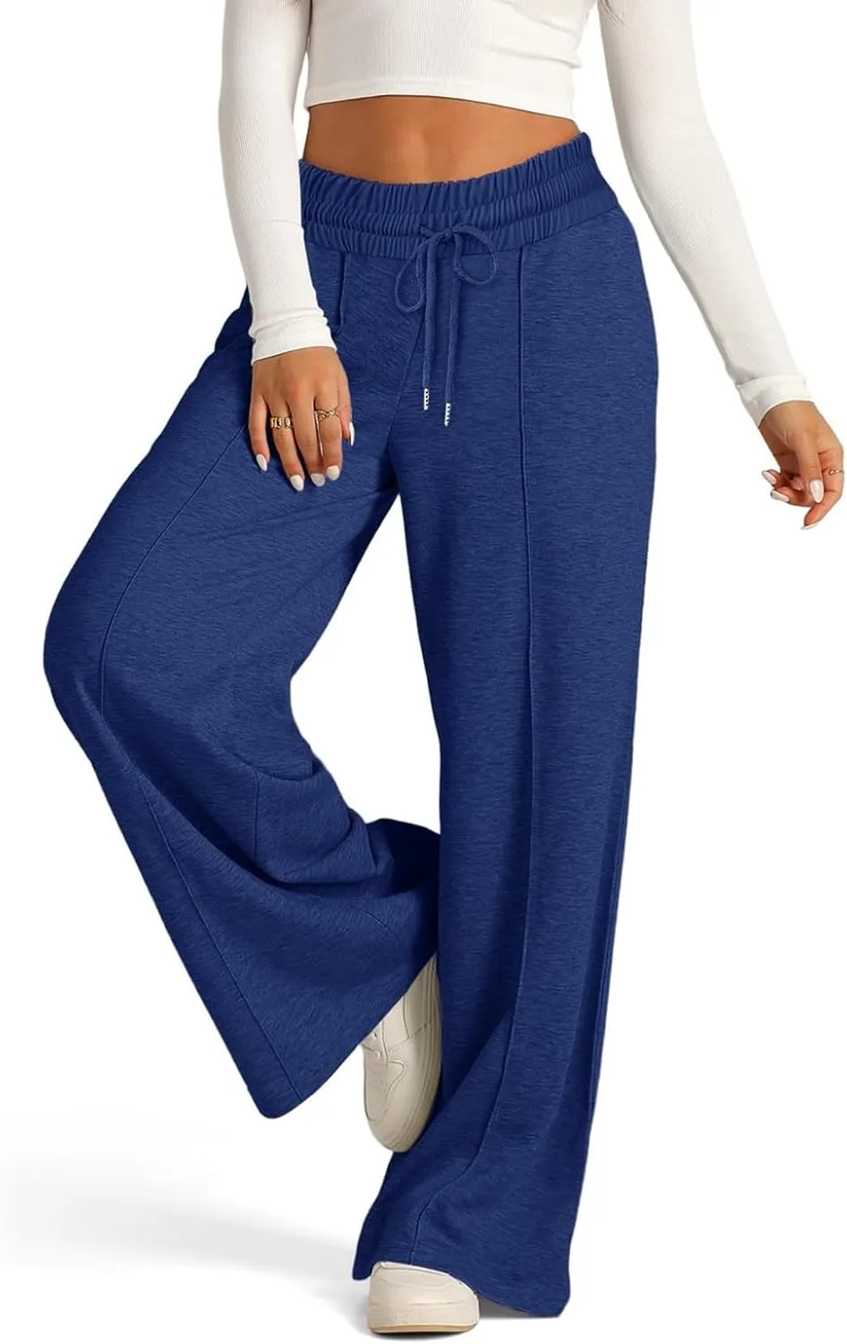 Straight Leg Sweatpants for Women Baggy Joggers Wide Leg High Waisted Lounge Jogger Pants Pull on Pants with Pockets