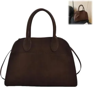 Suede Tote Bag for Women, Womens Purse Slouchy Hobo Handbag Brown Retro Top Handle Bag, Fashion Shoulder Satchel Work Bags