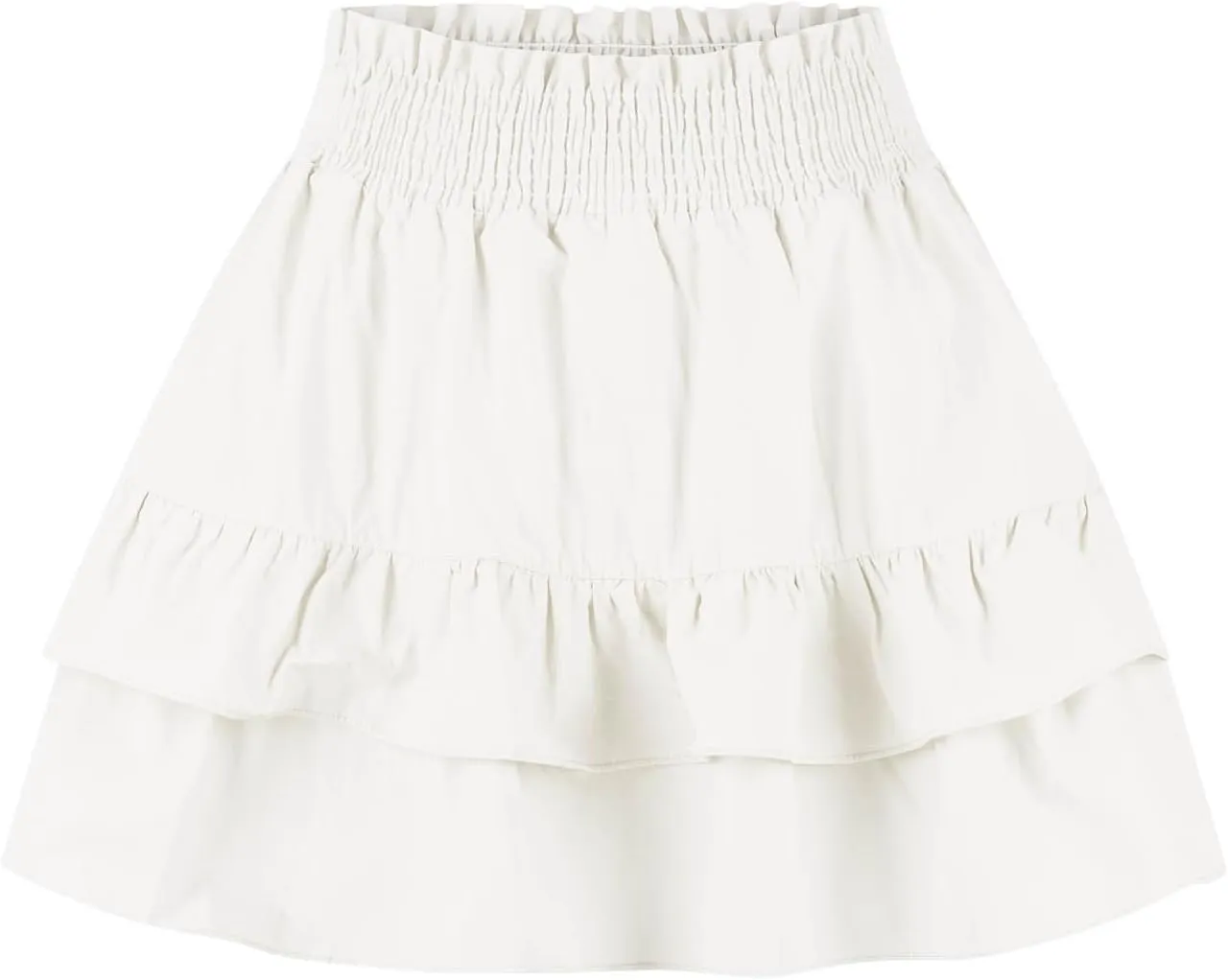 Summer Skirts for Women Pleated Elastic Waist Layered Ruffle Mini Skirt Casual Lightweight Active Skirts