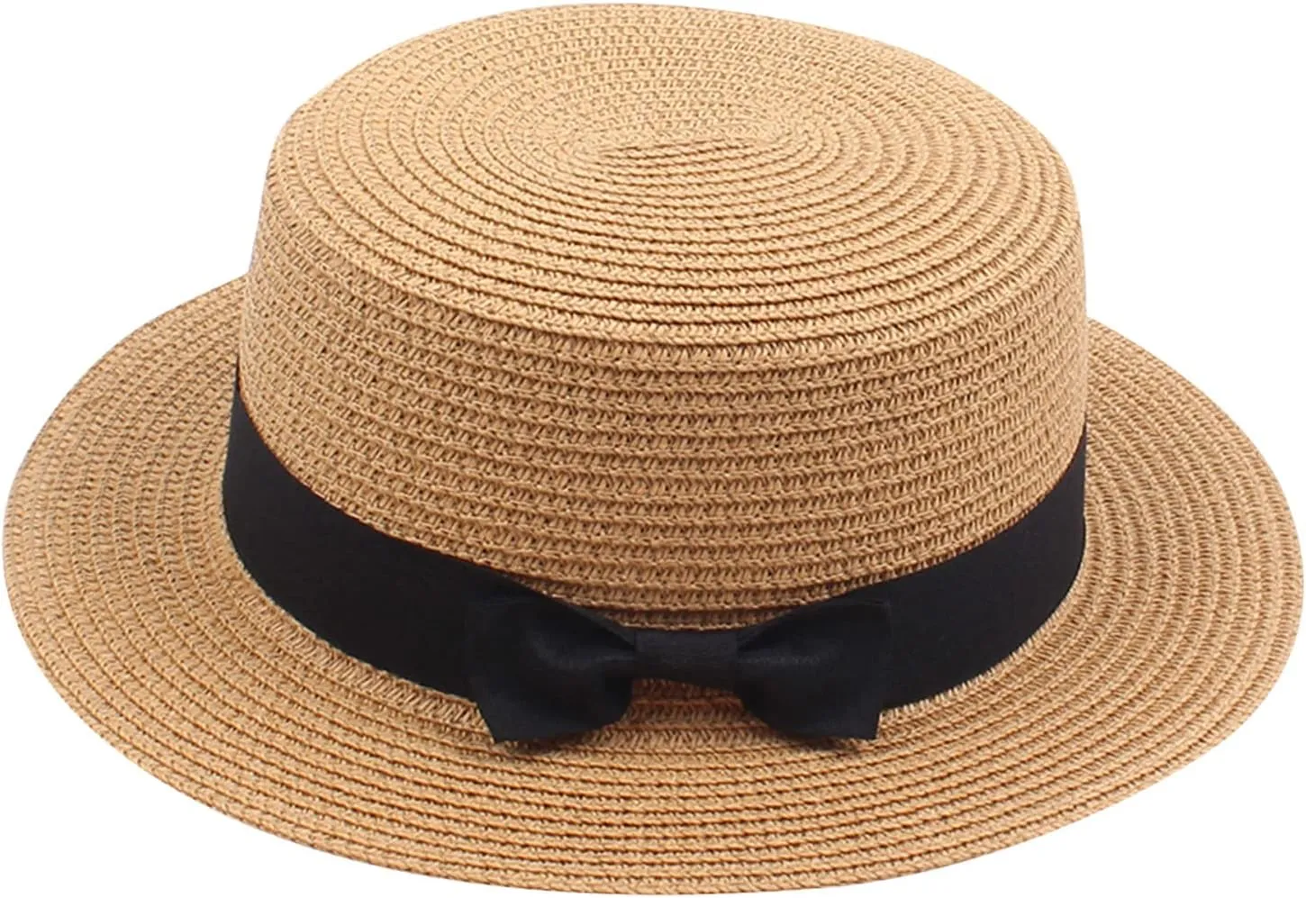 Summer Straw Hat Fedora Hats for Kids Girl Flat Top Hats Pork Pie Hat Wide Brim Church Hat Boater Cap