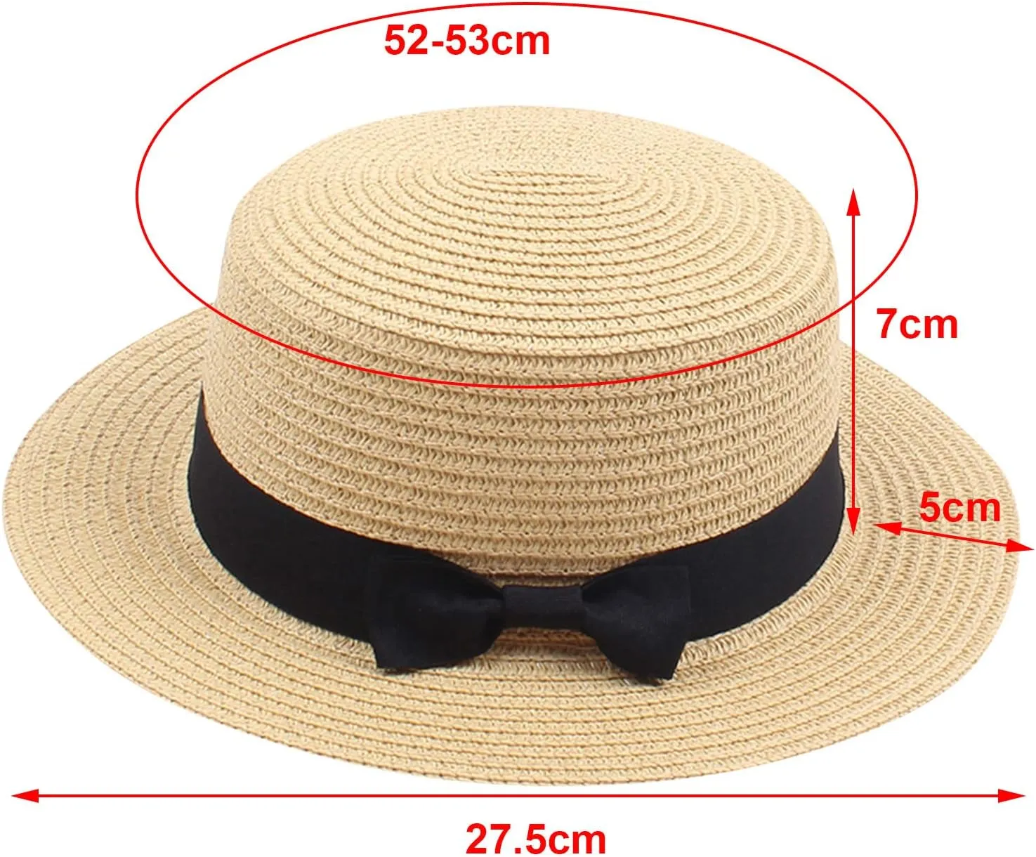 Summer Straw Hat Fedora Hats for Kids Girl Flat Top Hats Pork Pie Hat Wide Brim Church Hat Boater Cap