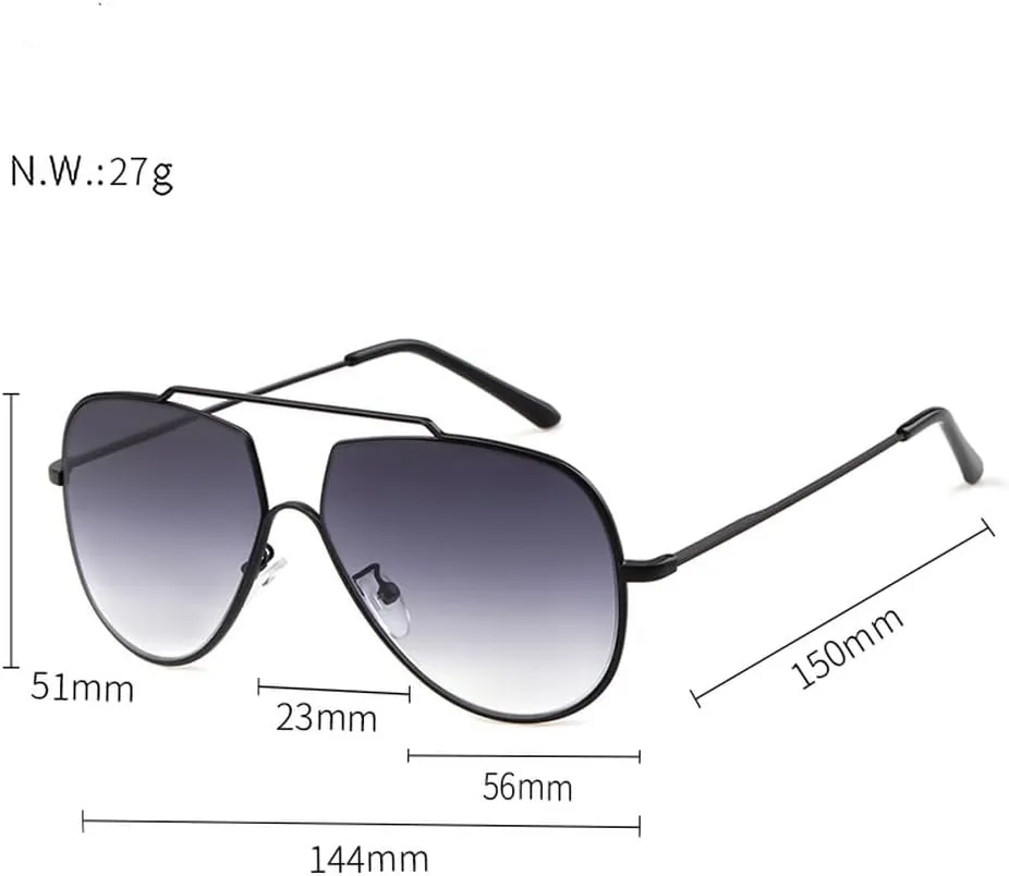 Sunglasses Oversized Women Vintage Frame Gradient Lens Sun Glasses Black Sunnies