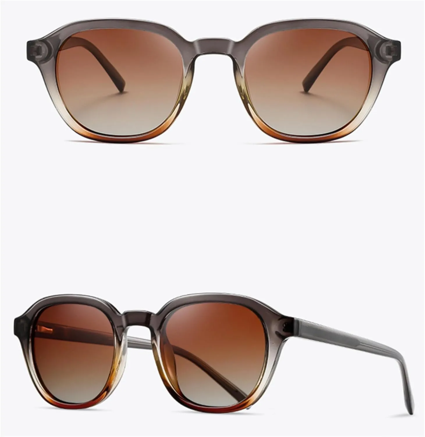 Sunglasses Polarized Women Frame Acetate Sun Glasses Men Outdoor Shades Grey Brown