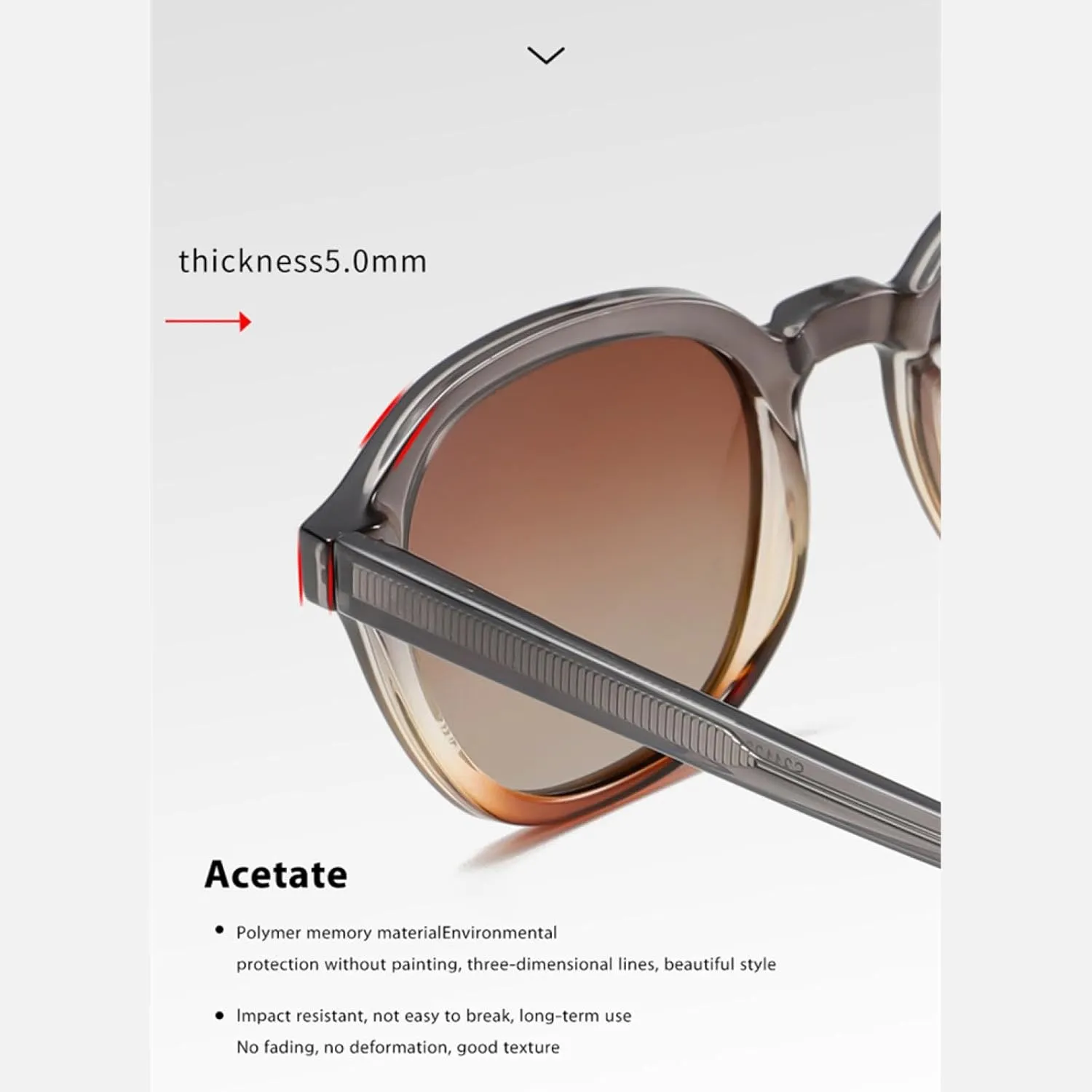 Sunglasses Polarized Women Frame Acetate Sun Glasses Men Outdoor Shades Grey Brown