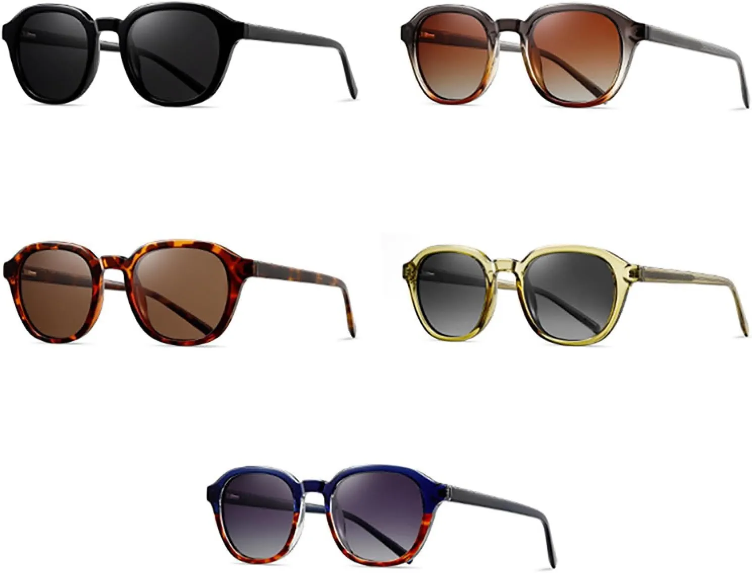 Sunglasses Polarized Women Frame Acetate Sun Glasses Men Outdoor Shades Grey Brown