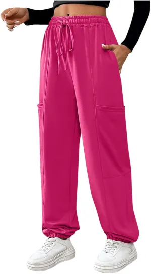 Sweatpants for Women High Waisted Baggy Fleece Joggers Casual Drawstring Winter Warm Lounge Wear Pants with Pockets