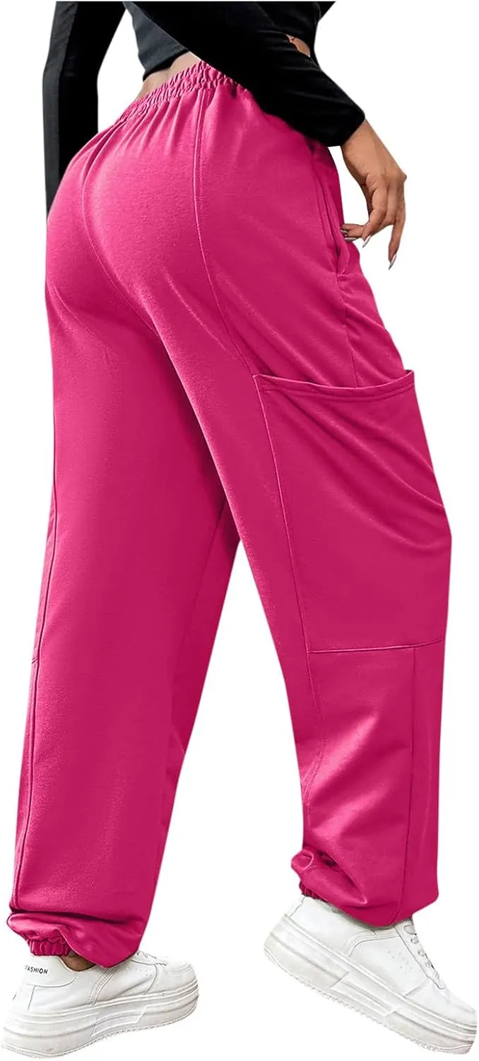 Sweatpants for Women High Waisted Baggy Fleece Joggers Casual Drawstring Winter Warm Lounge Wear Pants with Pockets