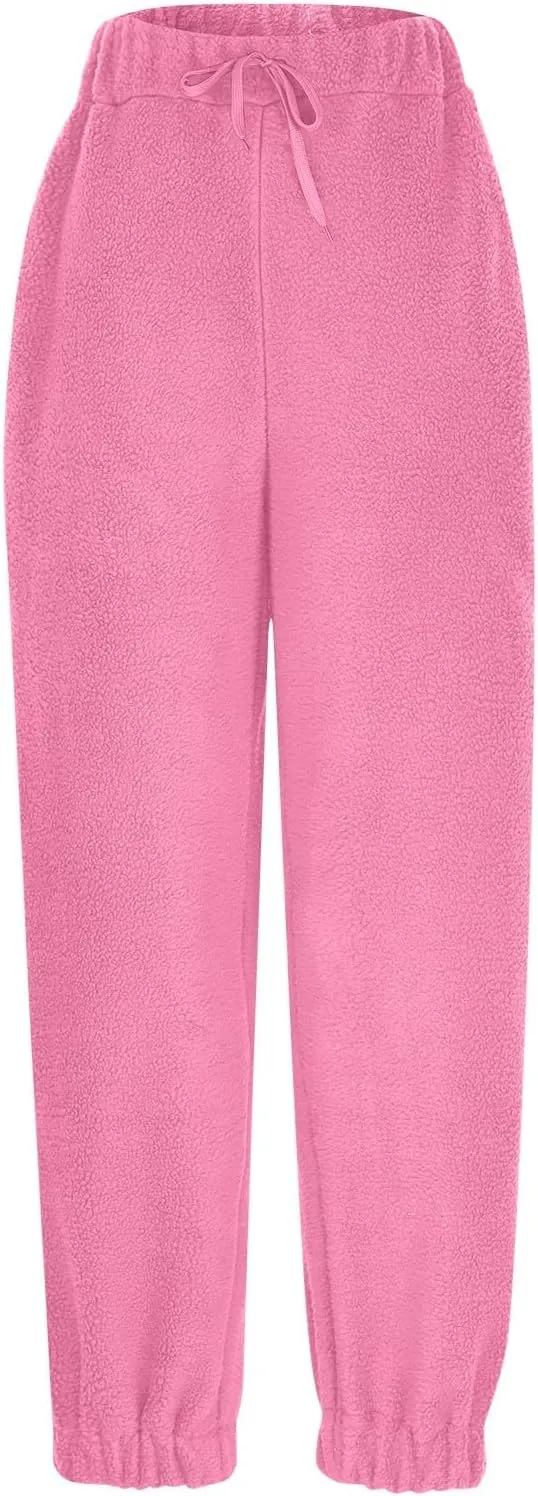 Sweatpants for Women High Waisted Elastic Waist Casual Lounge Joggers Athletic Workout Long Pants with Pockets