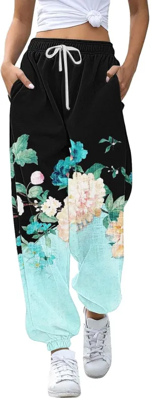 Sweatpants Women Cinch Bottom Baggy High Waisted Sweat Pants Casual Joggers Y2k Aesthetic Warm Trousers with Pockets