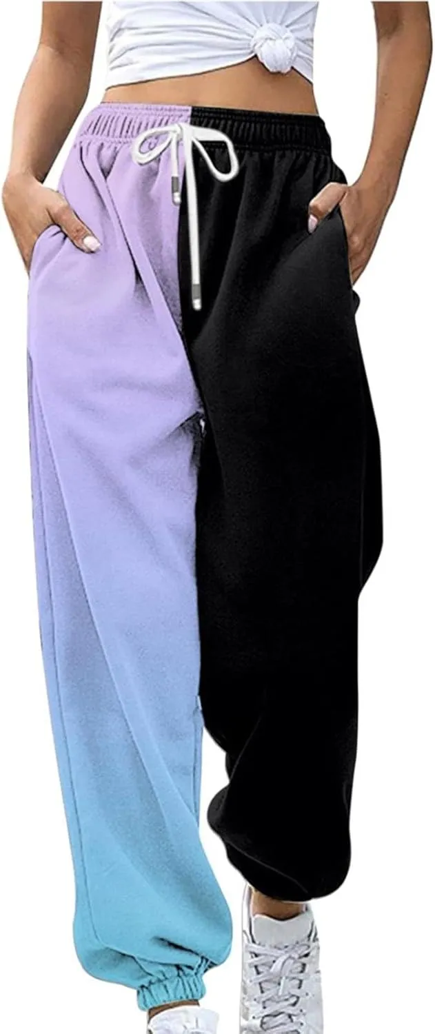 Sweatpants Women Cinch Bottom Baggy High Waisted Sweat Pants Casual Joggers Y2k Aesthetic Warm Trousers with Pockets
