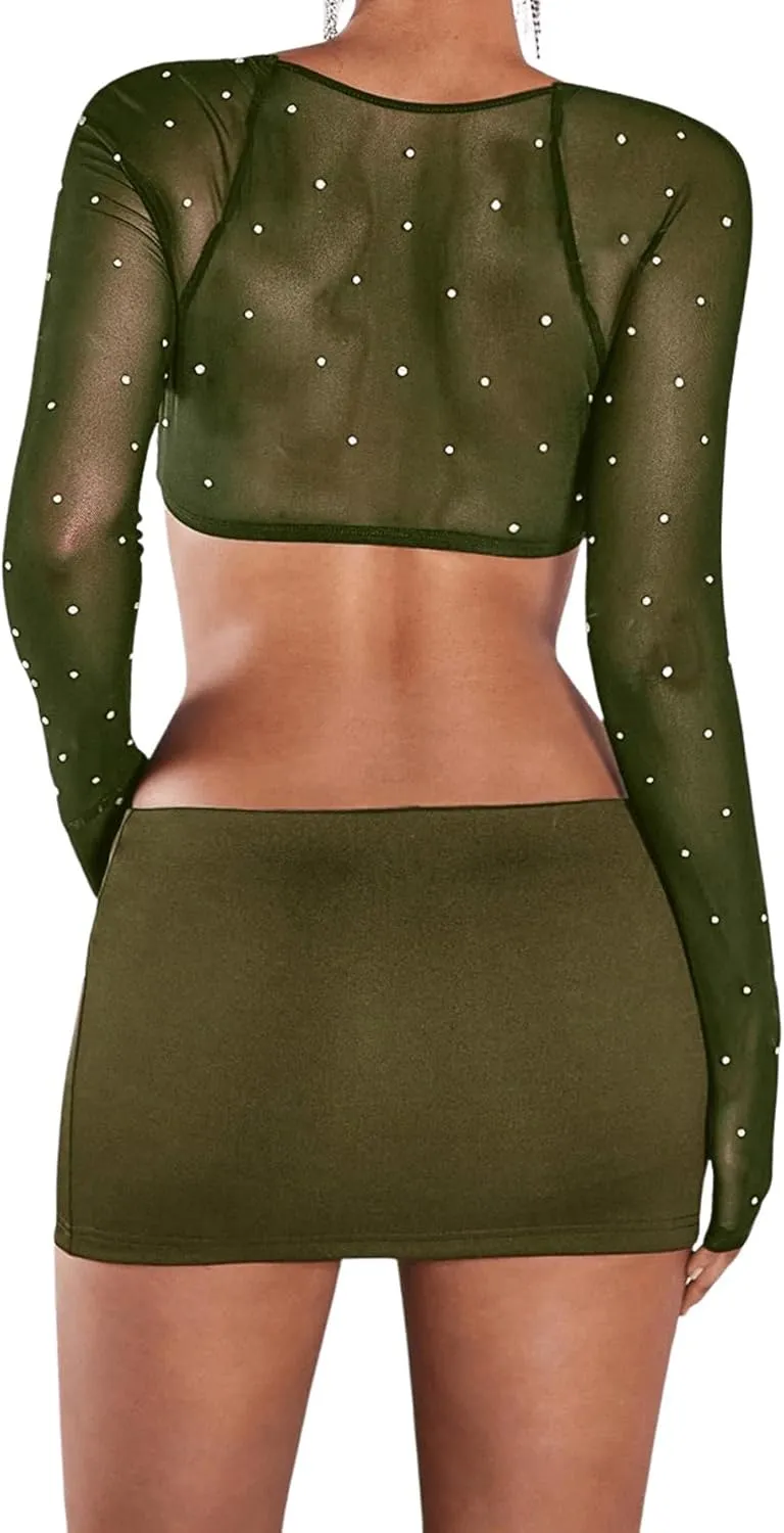 SweatyRocks Women's Casual Elastic Waist Solid Bodycon Mini Skirt Streetwear