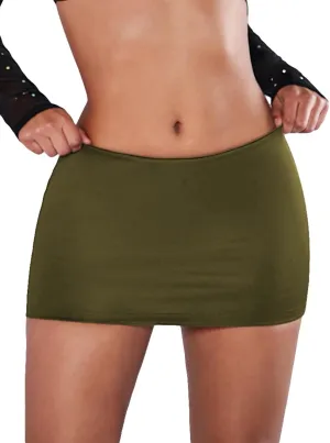 SweatyRocks Women's Casual Elastic Waist Solid Bodycon Mini Skirt Streetwear