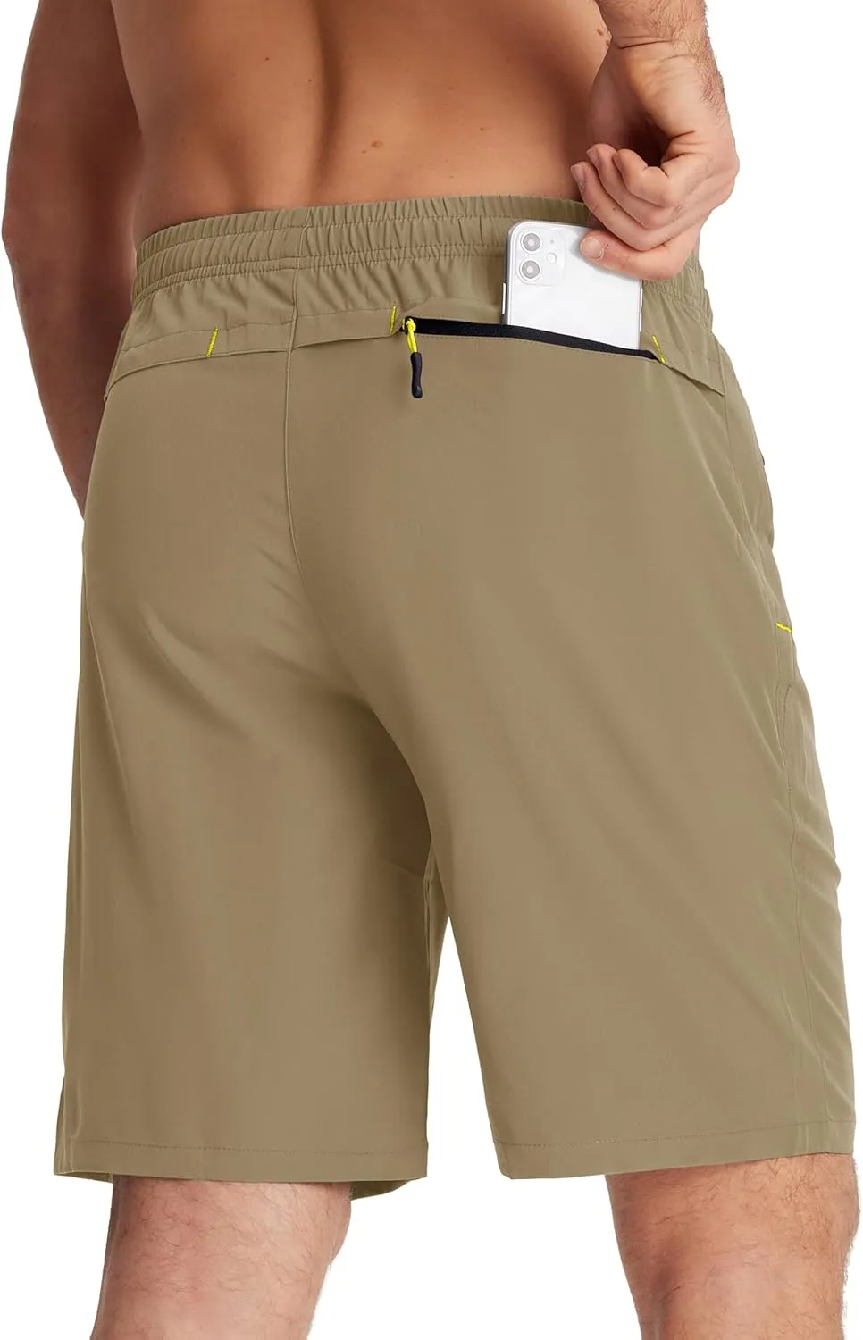 TACVASEN Men's Running Athletic Shorts 9" Quick Dry Workout Gym Shorts Lightweight Summer Shorts 3 Zipper Pockets
