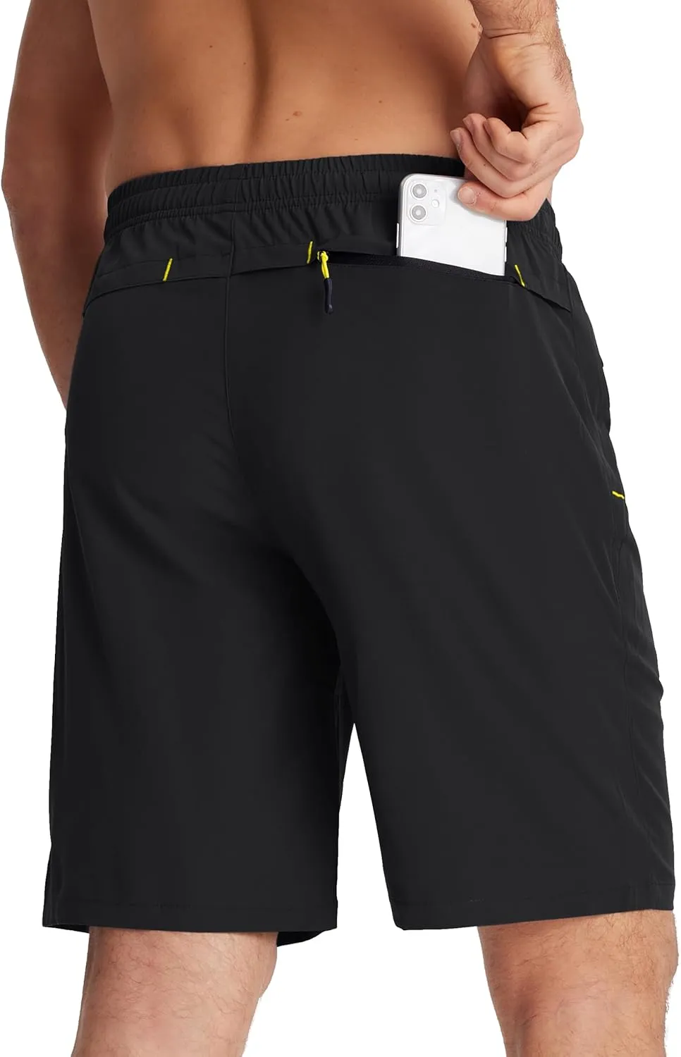 TACVASEN Men's Running Athletic Shorts 9" Quick Dry Workout Gym Shorts Lightweight Summer Shorts 3 Zipper Pockets