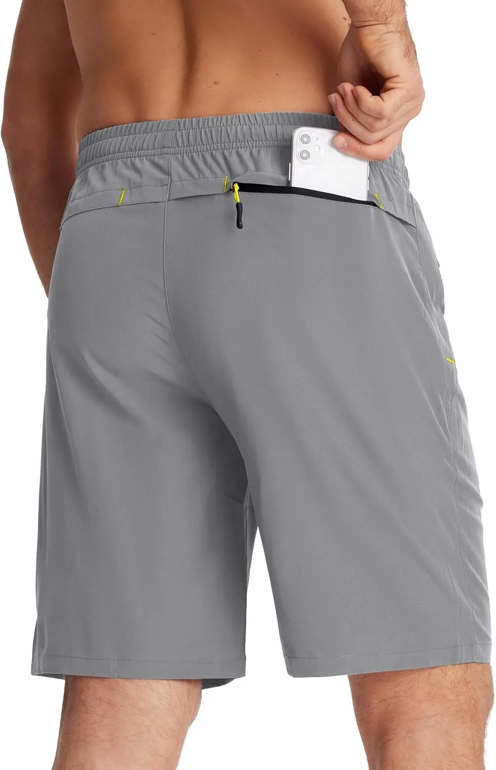 TACVASEN Men's Running Athletic Shorts 9" Quick Dry Workout Gym Shorts Lightweight Summer Shorts 3 Zipper Pockets