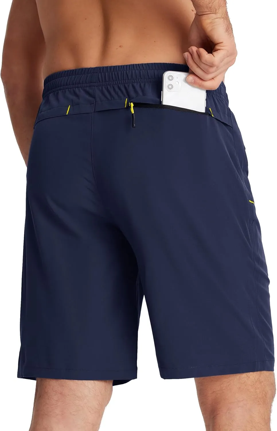 TACVASEN Men's Running Athletic Shorts 9" Quick Dry Workout Gym Shorts Lightweight Summer Shorts 3 Zipper Pockets