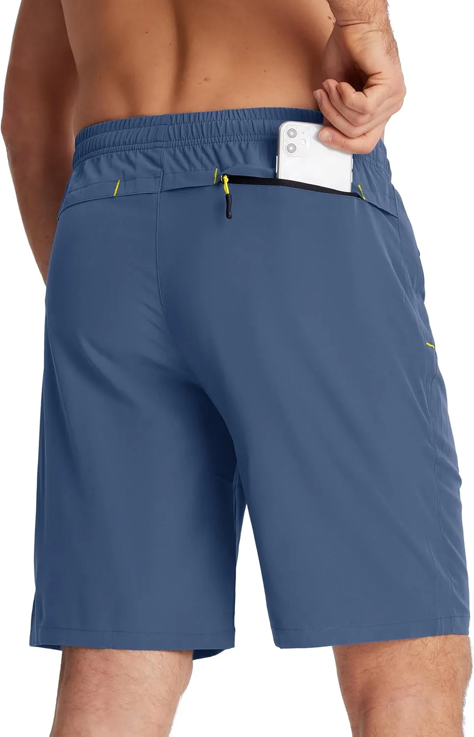 TACVASEN Men's Running Athletic Shorts 9" Quick Dry Workout Gym Shorts Lightweight Summer Shorts 3 Zipper Pockets