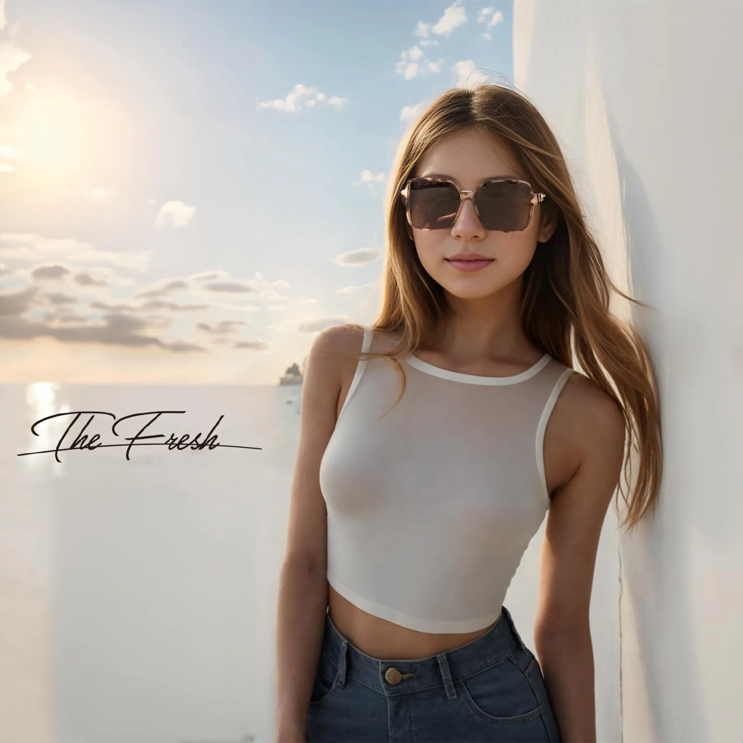 The Fresh Women's Oversized Square Hybrid Butterfly Fashion Sunglasses - Exquisite Packaging