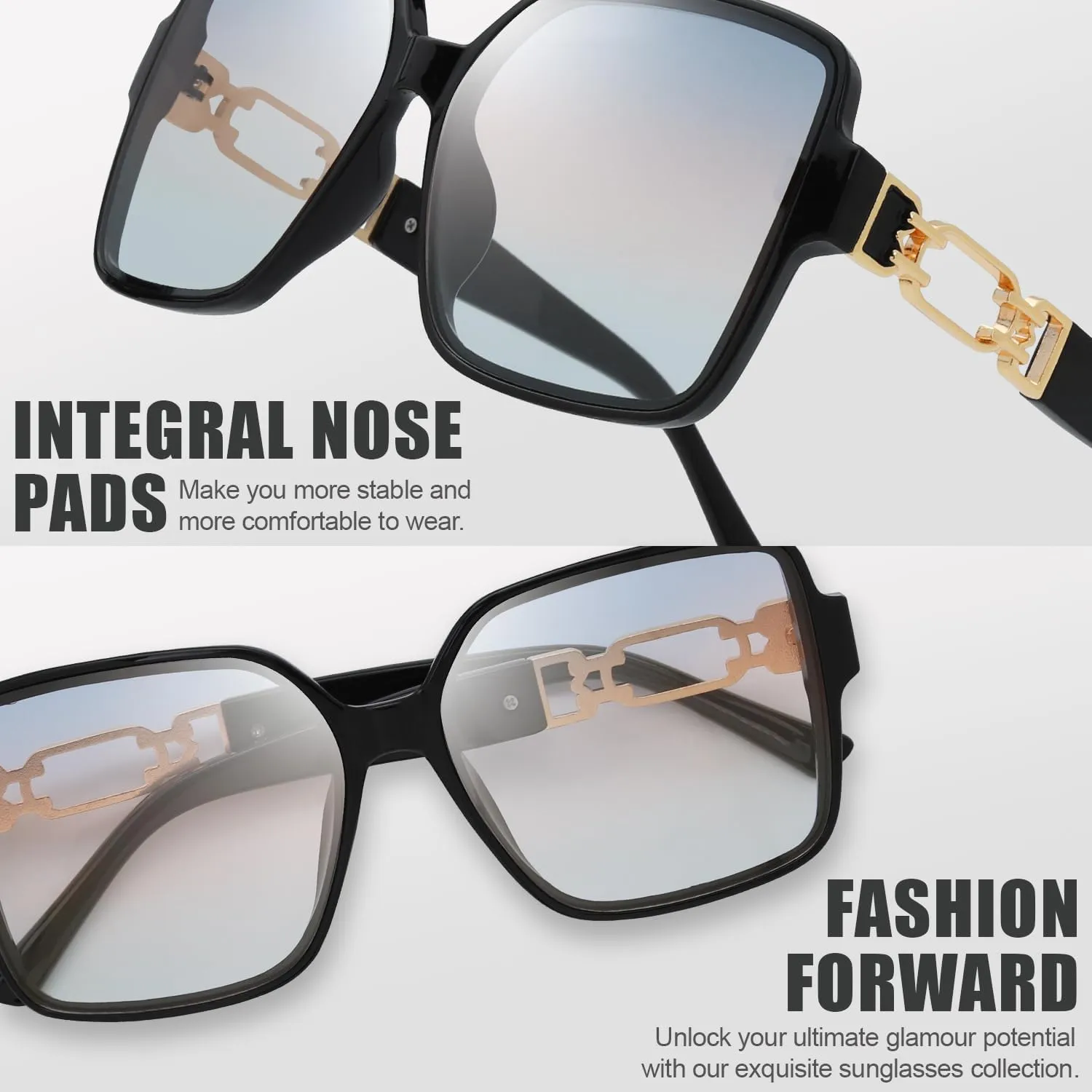 The Fresh Women's Oversized Square Hybrid Butterfly Fashion Sunglasses - Exquisite Packaging