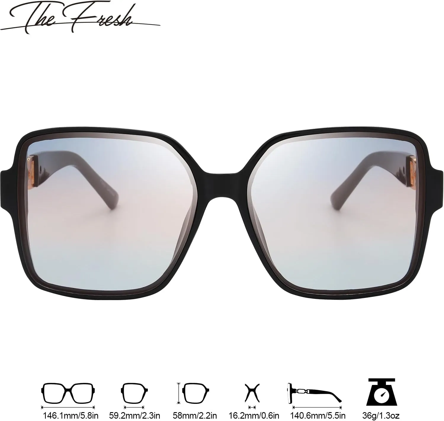 The Fresh Women's Oversized Square Hybrid Butterfly Fashion Sunglasses - Exquisite Packaging
