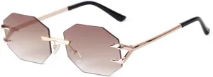Trend Rimless Polygon Sunglasses Men Metal Fashion Sun Glasses for Women Gradient Lens Frameless Shades Eyewear UV