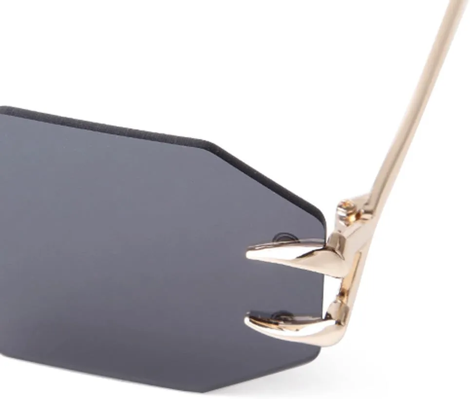 Trend Rimless Polygon Sunglasses Men Metal Fashion Sun Glasses for Women Gradient Lens Frameless Shades Eyewear UV