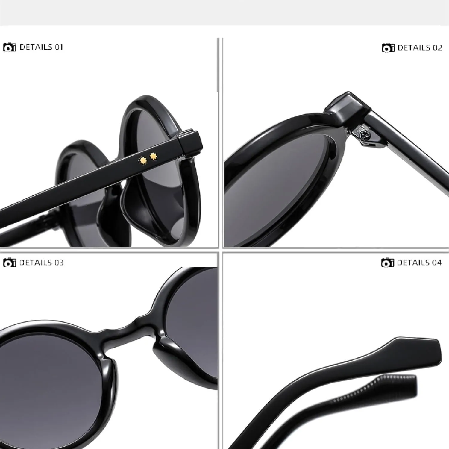 Trendy Round Punk Sunglasses for Women Outdoors Luxury Gradient Lens Uv400