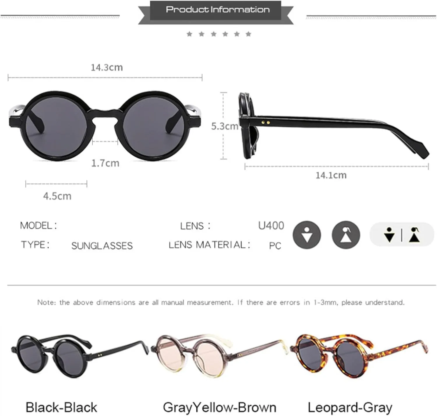 Trendy Round Punk Sunglasses for Women Outdoors Luxury Gradient Lens Uv400