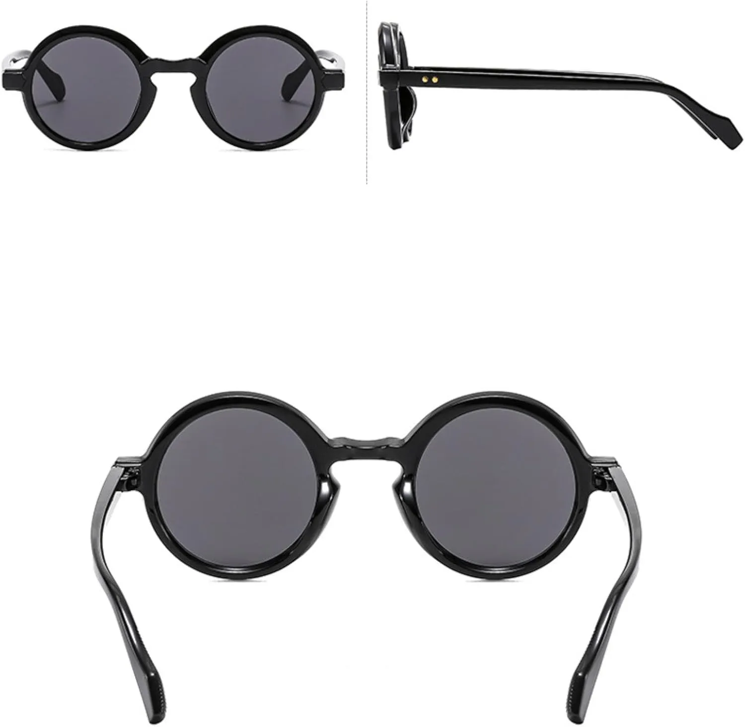 Trendy Round Punk Sunglasses for Women Outdoors Luxury Gradient Lens Uv400