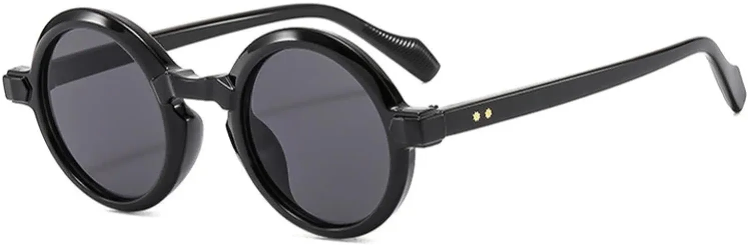 Trendy Round Punk Sunglasses for Women Outdoors Luxury Gradient Lens Uv400