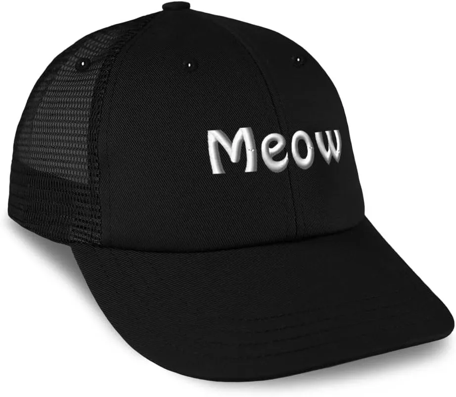 Trucker Hat Baseball Cap Meow Cats Cotton Dad Hats for Men & Women