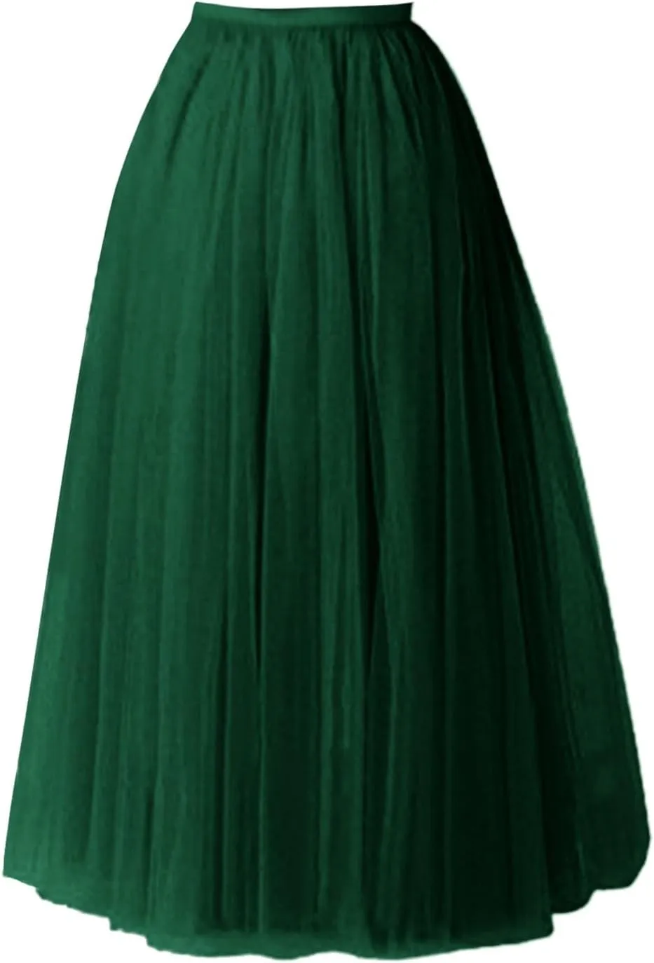 Tulle A-Line Maxi Skirts for Women Elastic Waisted Swing Tiered Mesh Pleated Long Skirt for Dancing