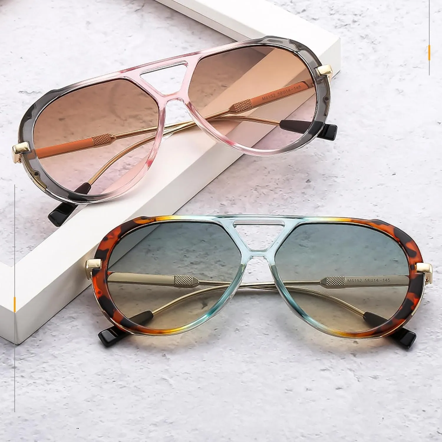 Vintage Sunglasses Women Gradient Lens Shades Uv400 Eyewear