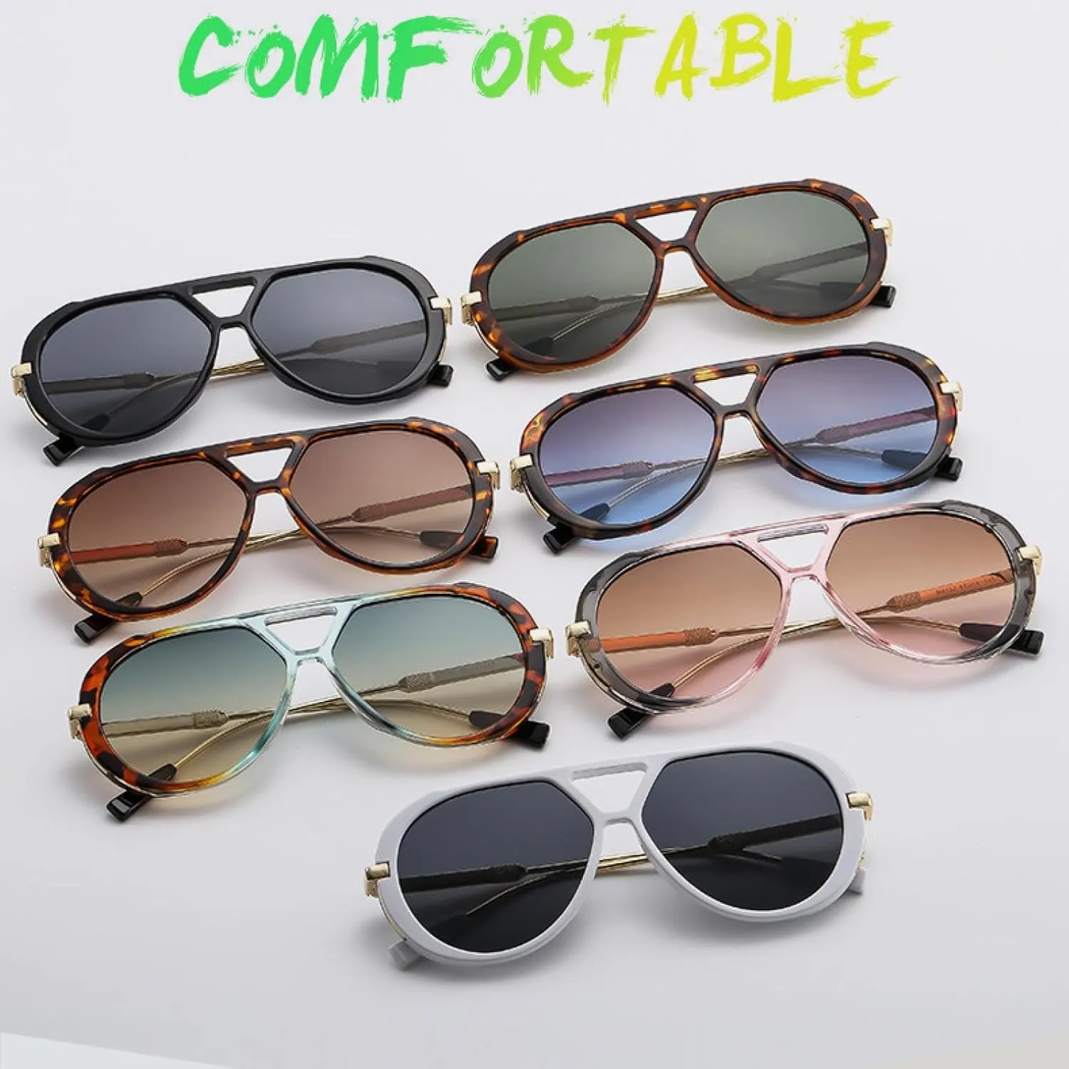 Vintage Sunglasses Women Gradient Lens Shades Uv400 Eyewear