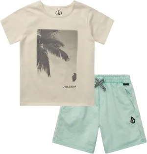 Volcom Toddler Boy Shorts Set - 2 Piece Short Sleeve Graphic Tees and Shorts for Boys - Toddler & Little Boys Summer Outfits