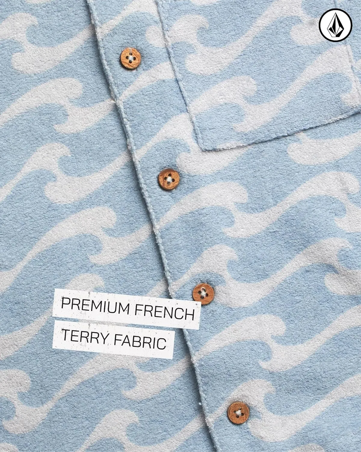 Volcom Toddler Boys' Terry Short Set - 2 Piece Short Sleeve French Terry Button Down Shirt and Matching Shorts (Sizes: 2T-7)